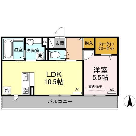 アヴァンスⅡ 2階 1LDK 賃貸物件詳細