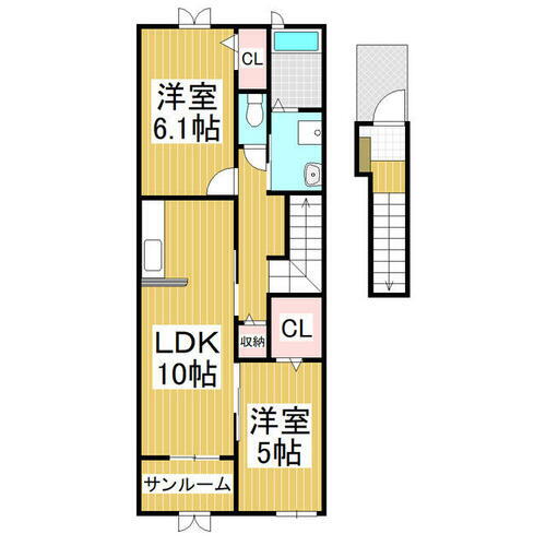 長野県佐久市長土呂 佐久平駅 2LDK アパート 賃貸物件詳細