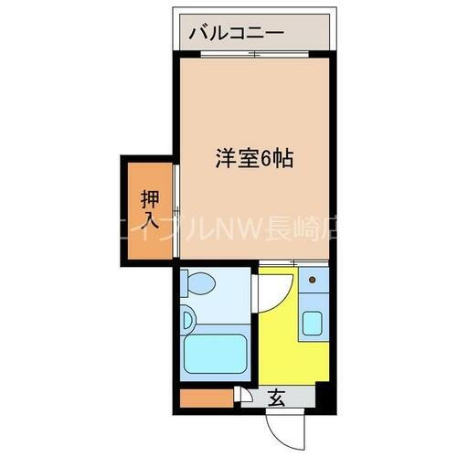 長崎県長崎市西山２丁目 長崎駅 1K マンション 賃貸物件詳細