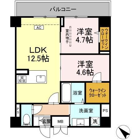 ヴィラ　ひまわり 海田市駅 2LDK 賃貸(賃貸マンション・アパート)