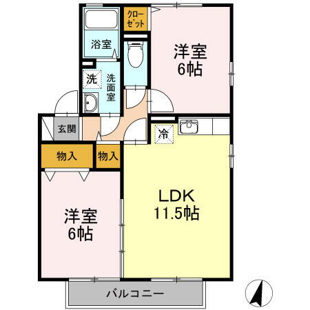 愛媛県松山市南梅本町 梅本駅 2LDK アパート 賃貸物件詳細