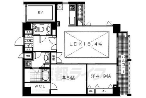 レジディア御所東 9階 2LDK 賃貸物件詳細