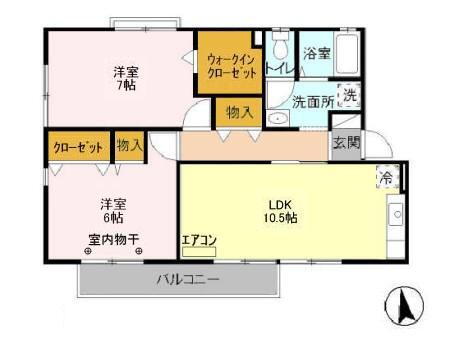 サンフラワー　Ⅱ 2階 2LDK 賃貸物件詳細