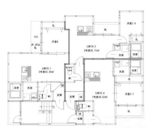 グランレーヴ梅林 3階建