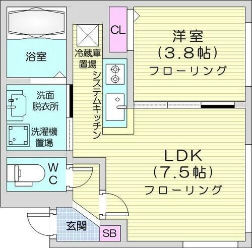  1LDK、システムキッチン、エアコン、浴室乾燥機