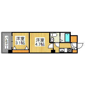 福岡県福岡市博多区千代６丁目 千代県庁口駅 2K マンション 賃貸物件詳細