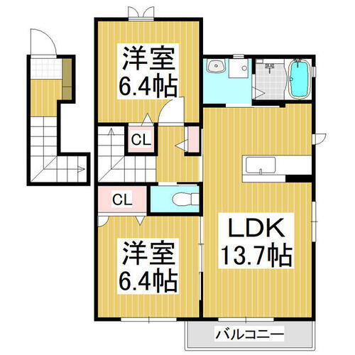 長野県松本市大字岡田松岡 松本駅 2LDK アパート 賃貸物件詳細