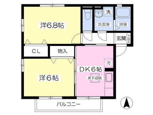 エクラタンＡ 1階 2DK 賃貸物件詳細