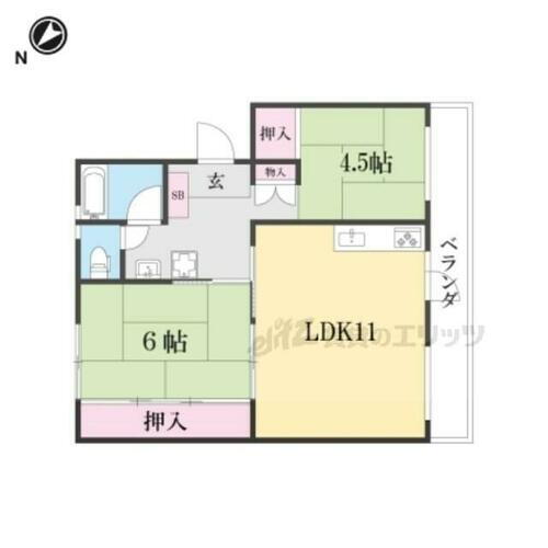 大阪府枚方市田口山１丁目 長尾駅 2LDK マンション 賃貸物件詳細