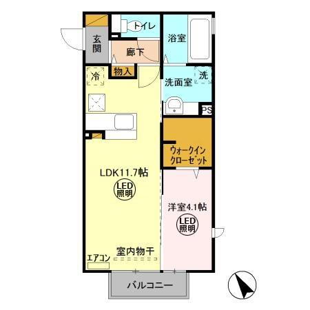 グランシャリオⅡ 1階 1LDK 賃貸物件詳細