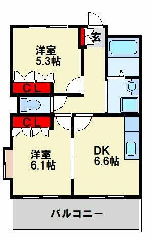 福岡県直方市大字赤地 南直方御殿口駅 2DK アパート 賃貸物件詳細