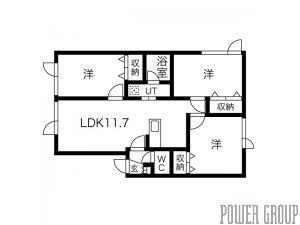 ラポール屯田Ａ 1階 3LDK 賃貸物件詳細