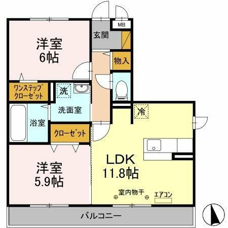 千葉県柏市小青田３丁目 柏たなか駅 2LDK アパート 賃貸物件詳細