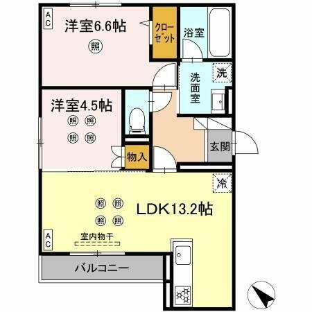 Ｄ－ＲＯＯＭ半道橋 2階 2LDK 賃貸物件詳細