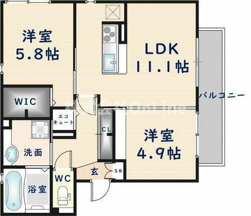 ブランシェメゾン 1階 2LDK 賃貸物件詳細