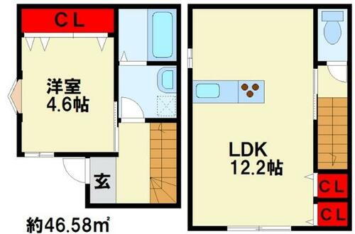 福岡県北九州市小倉北区下富野４丁目 賃貸アパート