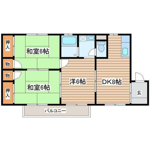 宮城県仙台市青葉区中山８丁目 3DK アパート 賃貸物件詳細