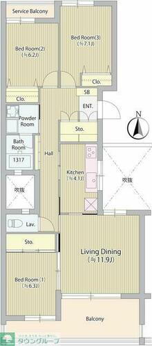 東京都国立市東２丁目 国立駅 3LDK マンション 賃貸物件詳細