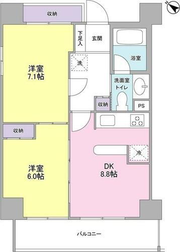 東京都北区滝野川５丁目 板橋駅 2DK マンション 賃貸物件詳細