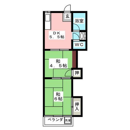 埼玉県川口市上青木西５丁目 鳩ヶ谷駅 2DK アパート 賃貸物件詳細