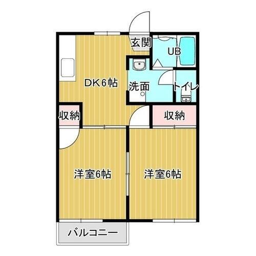 山梨県中央市下三條 東花輪駅 2DK アパート 賃貸物件詳細