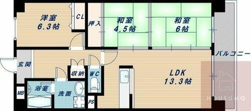 パインコート江坂Ⅰ 5階 3LDK 賃貸物件詳細