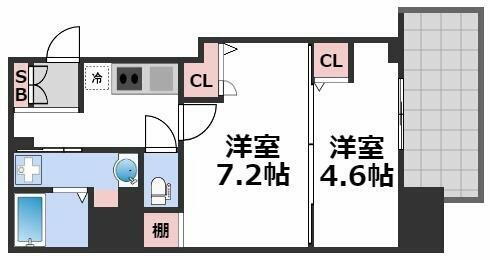 ヴィラ・セレーノ玉造本町 4階 2K 賃貸物件詳細