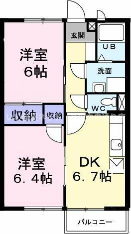 グレープガーデンＡ 1階 2DK 賃貸物件詳細
