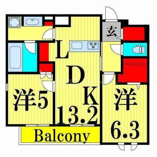 ル・ジャルダン 3階 2LDK 賃貸物件詳細