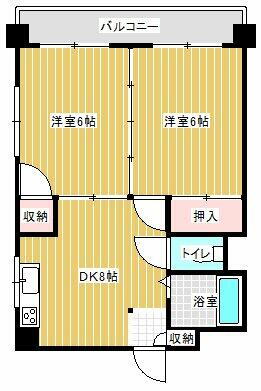 明日香ビル 2階 2DK 賃貸物件詳細