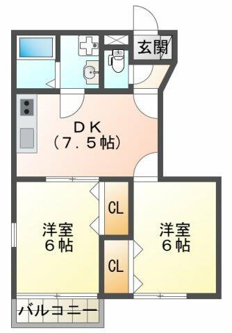 ラ・パルテール弐番館 1階 2DK 賃貸物件詳細
