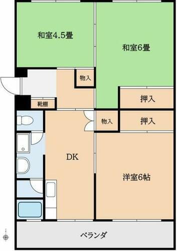 福岡県福岡市東区八田１丁目 土井駅 3DK マンション 賃貸物件詳細