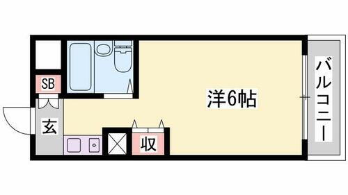兵庫県姫路市北平野６丁目 野里駅 1K マンション 賃貸物件詳細