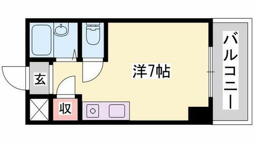 兵庫県姫路市北平野４丁目 野里駅 1K マンション 賃貸物件詳細