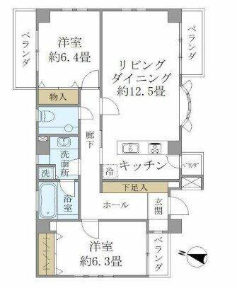カーザ・クレアトーレ 2階 2LDK 賃貸物件詳細