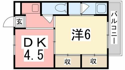 兵庫県姫路市飾磨区今在家２丁目 西飾磨駅 1DK マンション 賃貸物件詳細