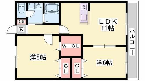 兵庫県姫路市飾磨区中浜町１丁目 西飾磨駅 2LDK アパート 賃貸物件詳細