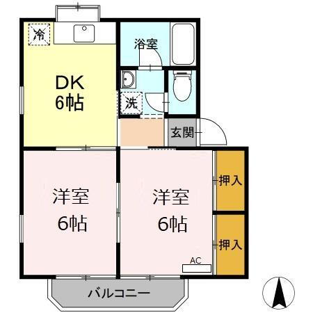 静岡県掛川市緑ケ丘２丁目 掛川駅 2DK アパート 賃貸物件詳細