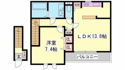 兵庫県姫路市北原 白浜の宮駅 1LDK アパート 賃貸物件詳細