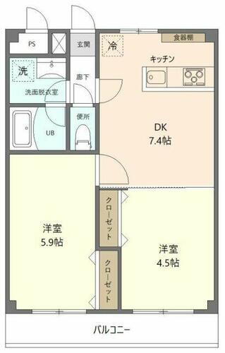 千葉県浦安市堀江６丁目 浦安駅 2DK マンション 賃貸物件詳細