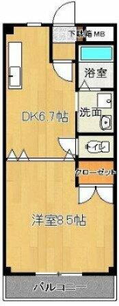 福岡県久留米市小森野２丁目 宮の陣駅 1DK アパート 賃貸物件詳細