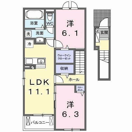 群馬県伊勢崎市富塚町 剛志駅 2LDK アパート 賃貸物件詳細