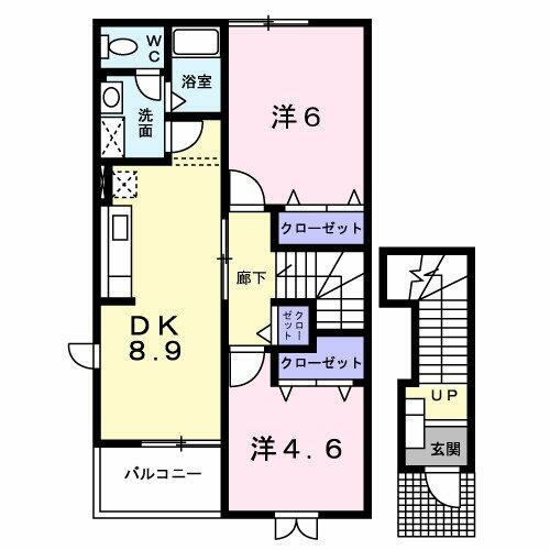 秋田県秋田市御所野元町４丁目 四ツ小屋駅 2DK アパート 賃貸物件詳細