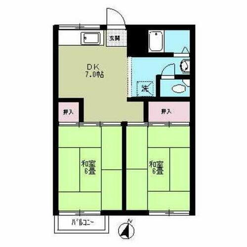 千葉県松戸市五香南２丁目 元山駅 2DK アパート 賃貸物件詳細