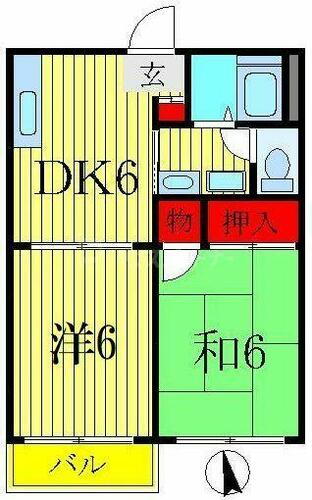 千葉県松戸市新作 馬橋駅 2DK アパート 賃貸物件詳細
