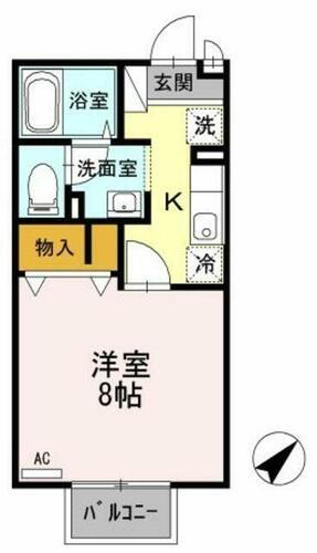神奈川県厚木市飯山南１丁目 本厚木駅 1K アパート 賃貸物件詳細