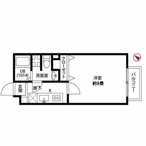 神奈川県川崎市中原区市ノ坪 武蔵小杉駅 1K アパート 賃貸物件詳細