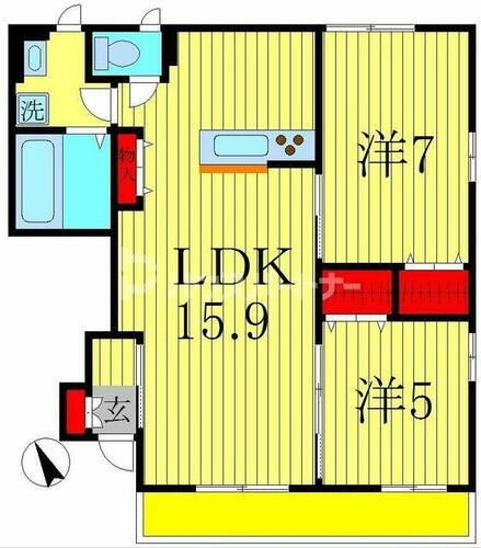 千葉県鎌ケ谷市南初富２丁目 初富駅 2LDK アパート 賃貸物件詳細