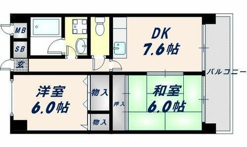 大阪府東大阪市長田３丁目 長田駅 2DK マンション 賃貸物件詳細