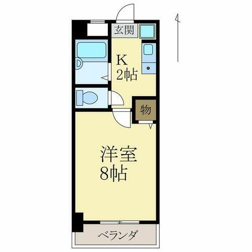 グリーンヒル北大池 5階 1K 賃貸物件詳細
